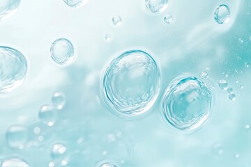 Hyaluronic acid serum texture. Beauty skin care liquid gel background. Clear cosmetic cream with bubbles closeup , ai