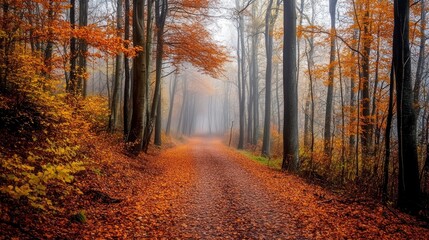 Obraz premium Autumnal Forest Path