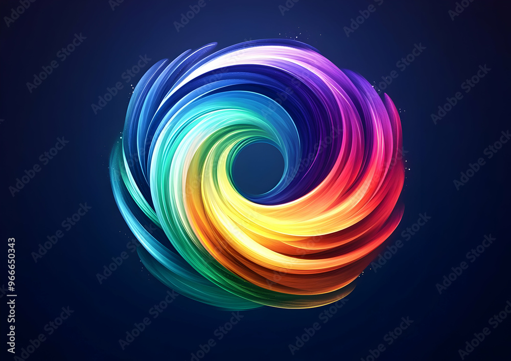Poster a vibrant swirl of colorful waves blending harmoniously, creating a dynamic and captivating visual e
