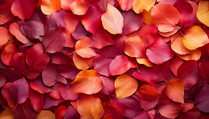 Colorful rose petals in shades of red, orange, and pink create a vibrant and romantic backdrop, perfect for celebrations and events.