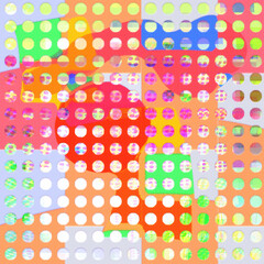 Colorful halftone gradient background. Vibrant trendy texture  with elements and a mix of abstract forms 