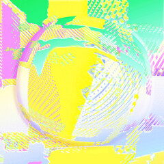 Colorful halftone gradient background. Vibrant trendy texture  with elements and a mix of abstract forms 