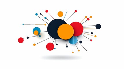 Color Centric Background Abstract Colorful Pattern with Circles and Rays in Modern Design Motion Inspired Design Artsy Colorful Burst