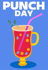 Happy punch day with delicious punch drinks