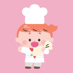 料理をする　女の子