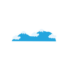 blue misty mountain vector illustration