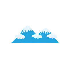 blue misty mountain vector illustration