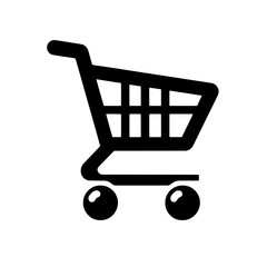 Minimalist Shopping Cart Vector Illustration isolated