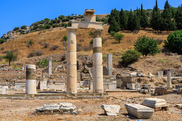 Ruins of the ancient city of Ephesus. Cultural heritage of humanity From ancient Greece and ancient Rome. Background