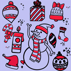 Christmas doodle handrawn illustration vector