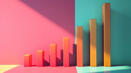 bar chart showing an upward trend isolated background
