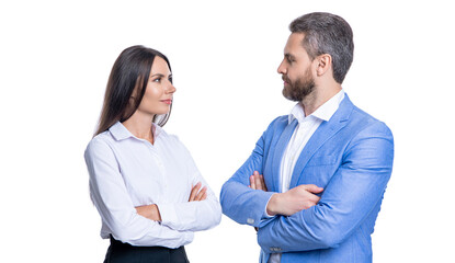 successful business colleague. business relationships between colleague. businesspeople in formalwear. business colleague isolated on white. businesspeople collaborate together. negotiating a deal