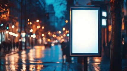Obraz premium Blank Billboard in the city with blurred background