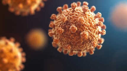 Obraz premium This detailed illustration displays coronavirus particles highlighting their unique surface structures and characteristics under scientific scrutiny