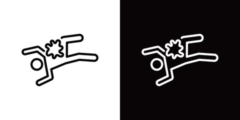 殺人現場のシンプルなラインアイコン