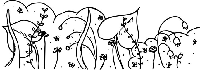 hand drawn illustration of a garden