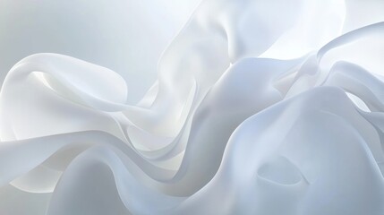 Obraz premium Ethereal Fabric Folds Flowing Wavy Patterns of Delicate Sheer Elegance