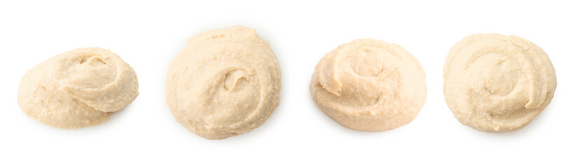 Tasty hummus on white background. Chickpea dish
