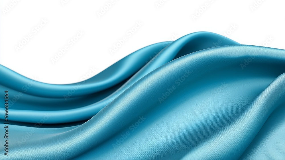 Poster A blue fabric with a wave pattern