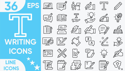 Writing line icon vector and Illustrator