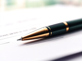 Loan repayment slip clipart, payday finance, watercolor illustration, sharp edges, paper slip with pen, isolated on white background