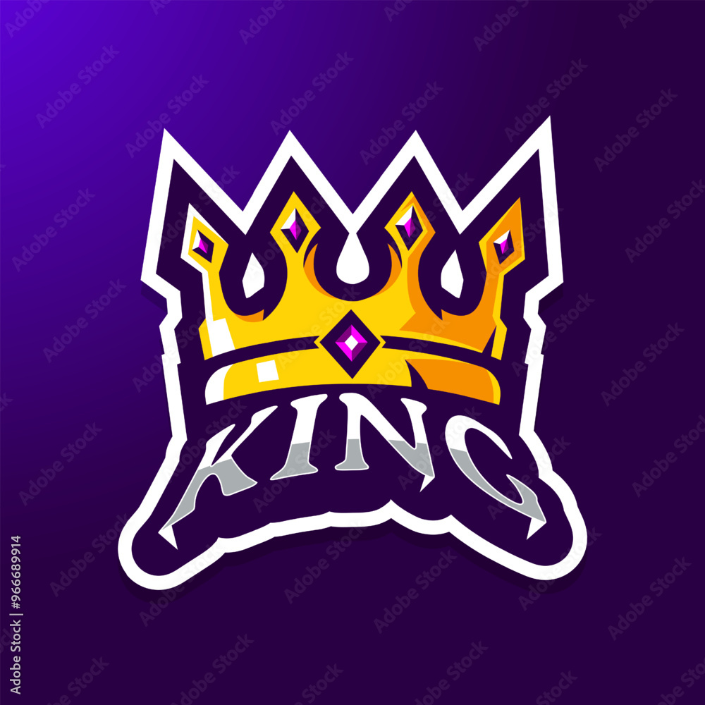 Wall mural king crown logo for team sports and gaming