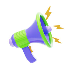 3D Amplify the Message with Megaphone. 3D Icon