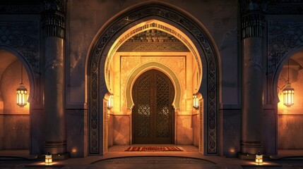 Ornate Entrance to a Moroccan Palace