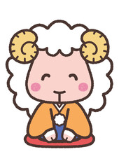 あいさつする　ひつじ