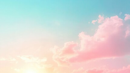 Bright sunbeams painting sky in pastel shades
