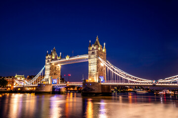 London Tower Bridge by river thames in London, england, UK Twilight, London UK.