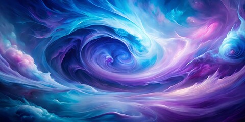 Obraz premium Abstract swirling colors of blue and purple creating a dreamy atmosphere