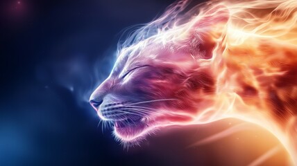 A cat with a fire in its eyes