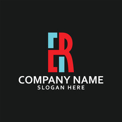 vector design elements for your company logo, er monogram logo. modern logo design, business corporate template. er icon.
