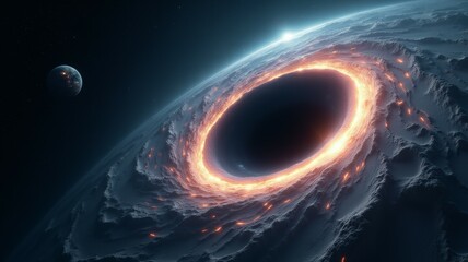 Obraz premium A planet with a large hole in the middle of it