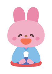 あいさつする　うさぎ