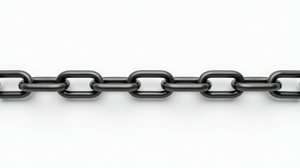 Obraz premium A chain of metal links is shown in a white background