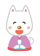 あいさつする　いぬ