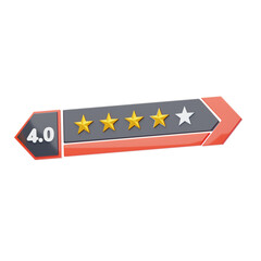 3D Four Of Five Star Rating 1. 3D Icon
