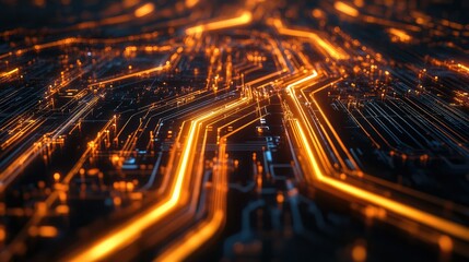 Glowing lines symbolizing AI innovation