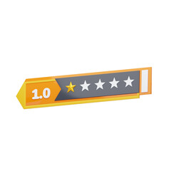 3D One Of Five Star Rating 2. 3D Icon