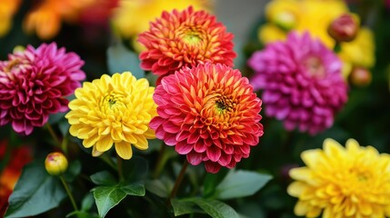 Elegant flowers blooming in vibrant hues