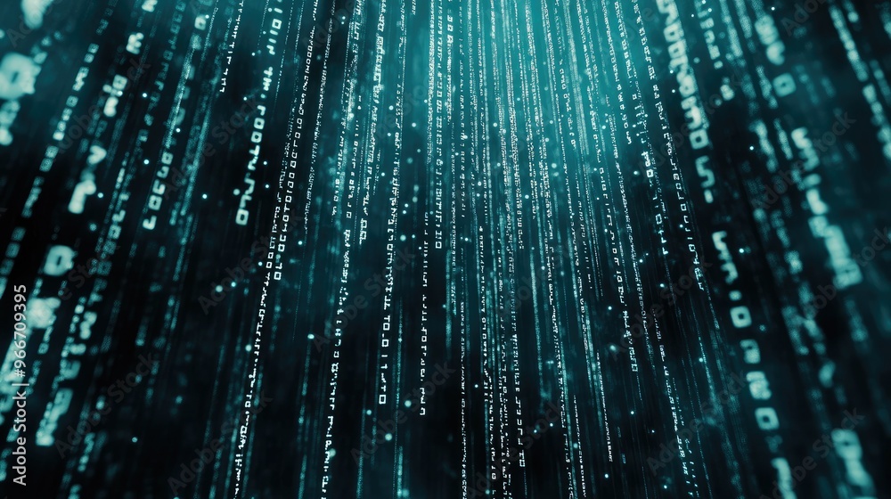 Wall mural binary code abstract pattern