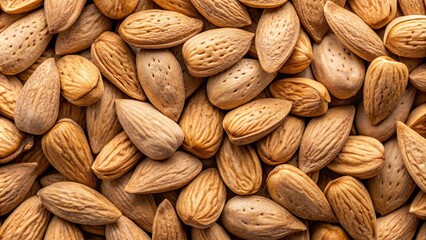 Fototapeta premium Close-up of raw almonds with textured shells and natural colors