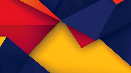 Abstract Geometric Pattern with Red, Yellow, and Blue Triangles