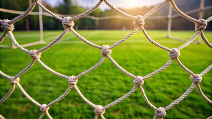 Fototapeta premium Soccer net with intricate knots design