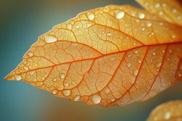 Close-Up of a Dew-Covered Leaf