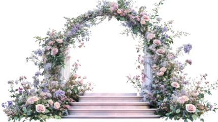 wedding arch flowers on a transparent background