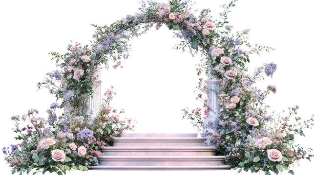 wedding arch flowers on a transparent background