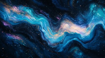 Abstract Cosmic Swirls with Glittering Stars
